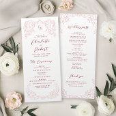 Programme de mariage rose Vintage