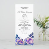 Programme de mariage rose violet. Cérémonie floral (Debout devant)