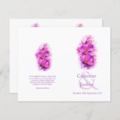 Programme de mariage rose violet orchidée (Devant / Derrière)