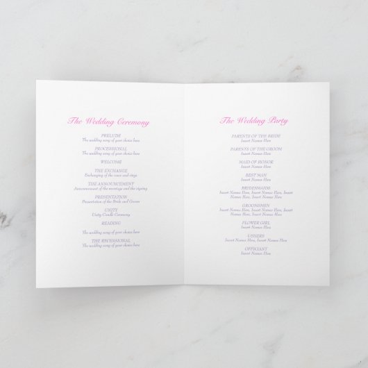 Programme de mariage rose violet pour cage d'oisea (Intérieur)