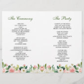 Programme de mariage Roses Roses Roses Roses Rose (Dos)