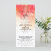 Programme de mariage rouge aquarelle. Cérémonie du (Debout devant)