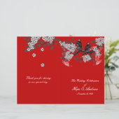 Programme de mariage rouge cerise d'oiseaux vintag (Debout devant)