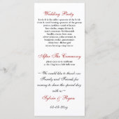 programme de mariage rouge, noir et blanc (Dos)