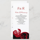 programme de mariage rouge, noir et blanc (Devant / Derrière)
