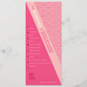 Programme de mariage rouge Rose géométrique (Devant)