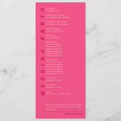 Programme de mariage rouge Rose géométrique (Dos)
