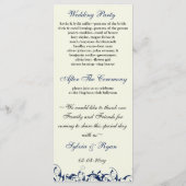 programme de mariage royal bleu et ivoire (Dos)