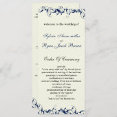 programme de mariage royal bleu et ivoire (Devant / Derrière)