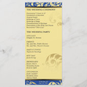Programme de mariage - Royal Blue & Gold Shimmer F (Dos)