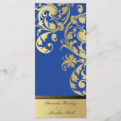 Programme de mariage - Royal Blue & Gold Shimmer F (Devant)