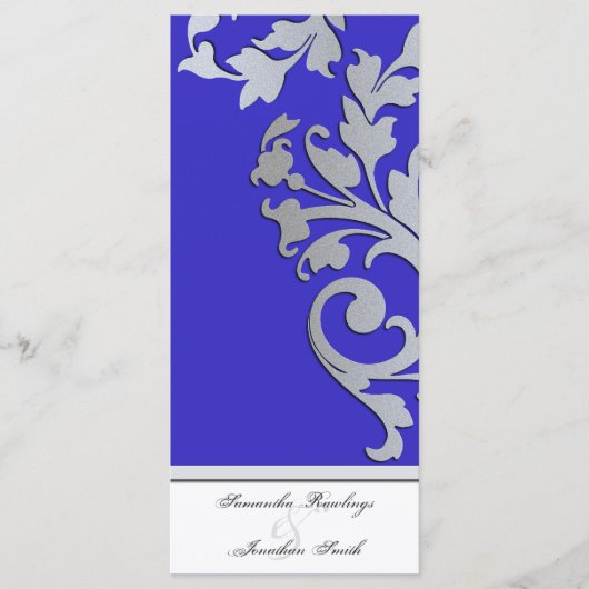 Programme de mariage - Royal Blue Silver Sparkle S (Devant)