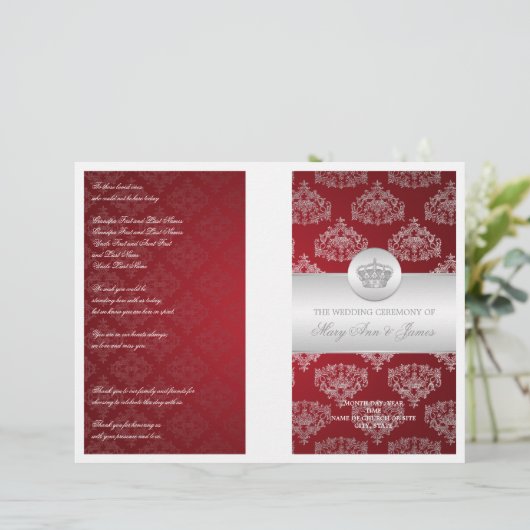 Programme de mariage Royal Crown Red (Debout devant)