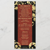 Programme de mariage - Royal Red & Gold Shimmer Fl (Dos)