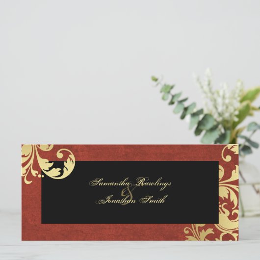 Programme de mariage - Royal Red & Gold Shimmer Fl (Debout devant)