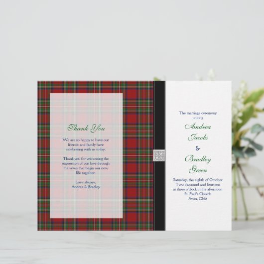 Programme de mariage Royal Stewart Tartan Couvertu (Debout devant)