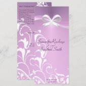 Programme de mariage - ruban de satin violet class (Devant / Derrière)
