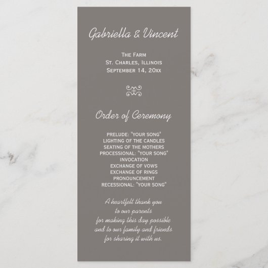 Programme de mariage rural après la clôture du pay (Dos)