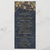 Programme de mariage Rustic Glam Bleu Or (Devant)