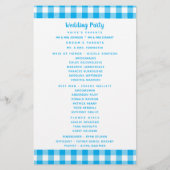 Programme de mariage rustique à carreaux gingham b (Dos)