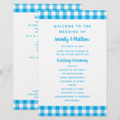 Programme de mariage rustique à carreaux gingham b (Devant / Derrière)
