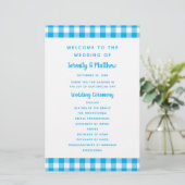 Programme de mariage rustique à carreaux gingham b (Debout devant)