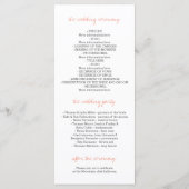 Programme de mariage rustique aquarelle (Dos)