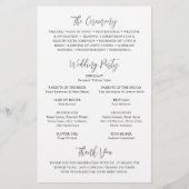 Programme de mariage rustique aux fleurs de margue (Dos)