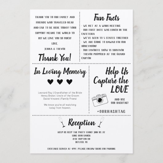 Programme De Mariage Rustique Avec Icônes (Dos)