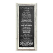 Programme de mariage rustique blanc et tableau noi (Dos)