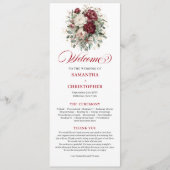 Programme de mariage rustique blush burgundy verdu (Devant)