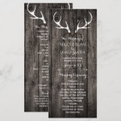 Programme de mariage Rustique Bois de Cerf et Cœur (Devant / Derrière)