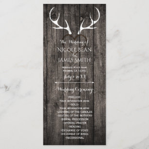 Programme de mariage Rustique Bois de Cerf et Cœur