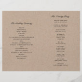 Programme de mariage rustique. Botanique verte de (Dos)