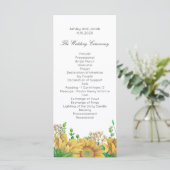 Programme de mariage rustique cérémonie Sunflower (Debout devant)