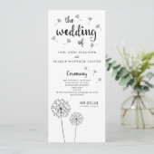 Programme de mariage rustique Dandelion (Debout devant)