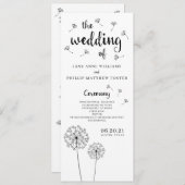 Programme de mariage rustique Dandelion (Devant / Derrière)
