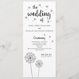 Programme de mariage rustique Dandelion