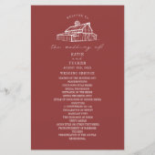 Programme de mariage rustique de ferme rouge bouch (Devant)