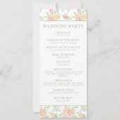 Programme de mariage rustique de fleur vert orange (Dos)