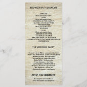 programme de mariage rustique de sculpture de coeu (Dos)