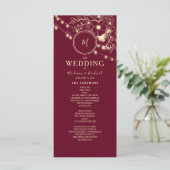 Programme de mariage rustique élégant burgundy (Debout devant)