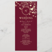 Programme de mariage rustique élégant burgundy (Devant)