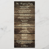 Programme de mariage rustique en bois d'étable (Dos)