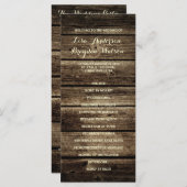 Programme de mariage rustique en bois d'étable (Devant / Derrière)