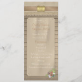 Programme de mariage rustique en bois et ceinture  (Devant)