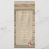 Programme de mariage rustique en bois et ceinture (Dos)