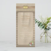 Programme de mariage rustique en bois et ceinture (Debout devant)