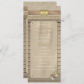 Programme de mariage rustique en bois et ceinture (Devant / Derrière)