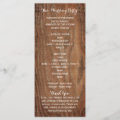 Programme de mariage rustique en bois sculpté en f (Dos)